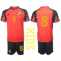 Camisa de Futebol Bélgica Youri Tielemans #8 Equipamento Principal Infantil Mundo 2022 Manga Curta (+ Calças curtas)
